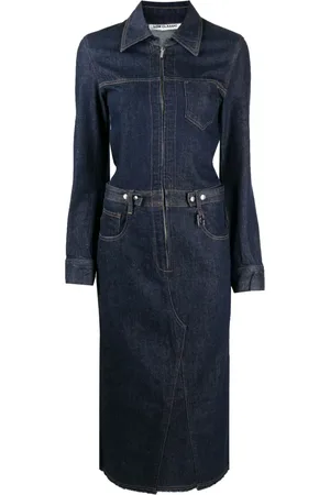 Low Classic Robe mi-longue en jean à manches longues