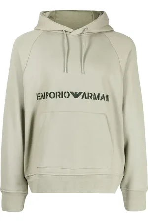 Emporio Armani Hoodie en coton à logo brodé