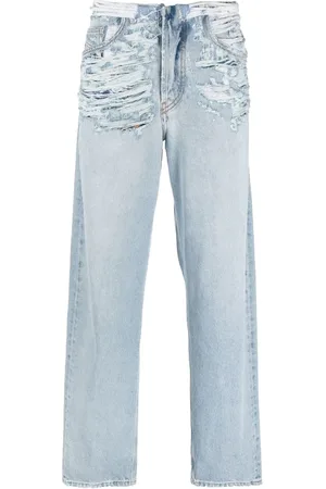Diesel Jean droit à effet usé
