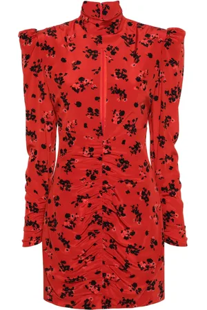 Alessandra Rich Robe courte en soie à fleurs