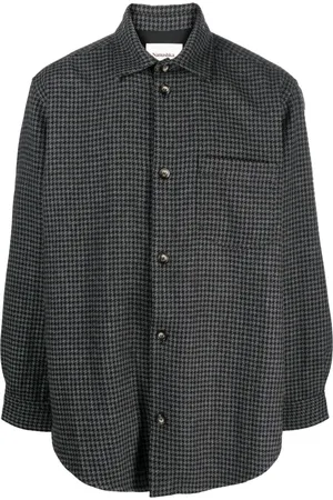 Nanushka Chemise en laine mélangée à motif pied-de-poule