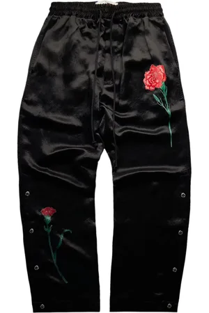 SONG FOR THE MUTE Pantalon de jogging à fleurs appliquées