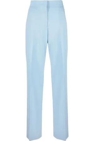 Msgm Pantalon en laine vierge à taille haute