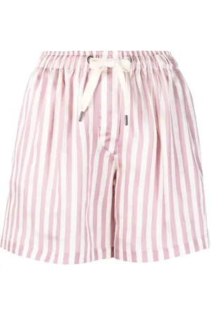 Brunello Cucinelli Short rayé à lien de resserrage