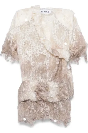 ALMAZ Robe courte en dentelle à taille ceinturée
