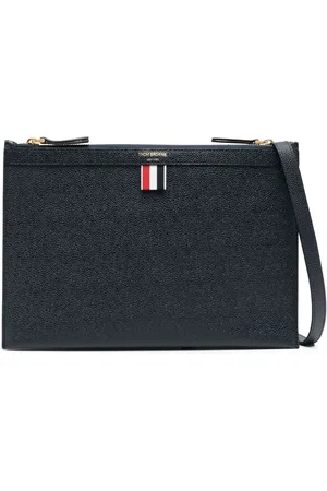 Thom Browne Sac à bandoulière en cuir à logo imprimé