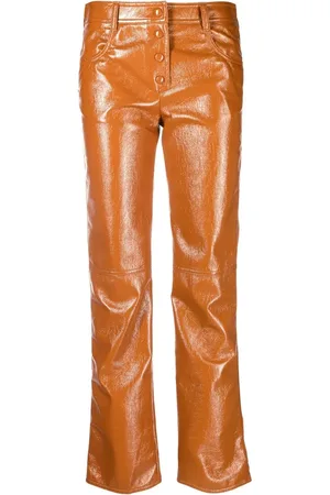 Msgm Pantalon droit à fini verni