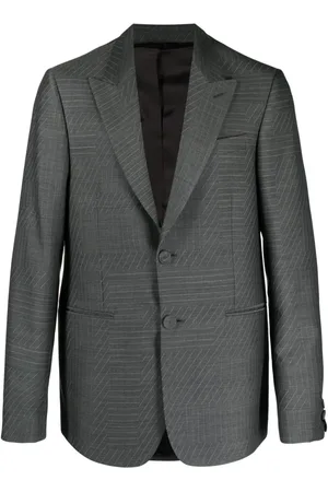 Fendi Blazer rayé en laine à simple boutonnage