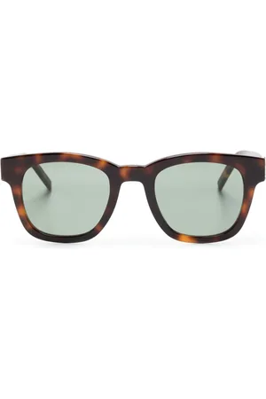 Saint Laurent Lunettes de soleil carrées à plaque logo