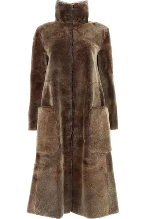 Giorgio Armani Manteau en peau lainée