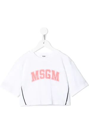 Msgm T-shirt crop à logo imprimé