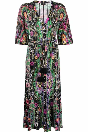 Etro Robe fleurie à fines nervures