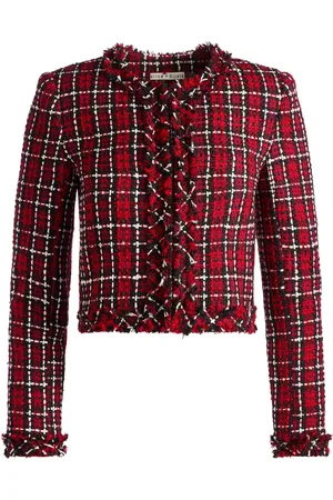 ALICE+OLIVIA Veste crop Kidman en tweed