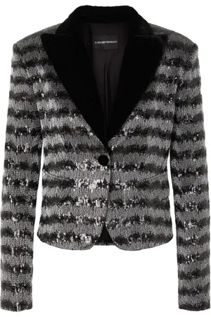 Emporio Armani Blazer crop à rayures