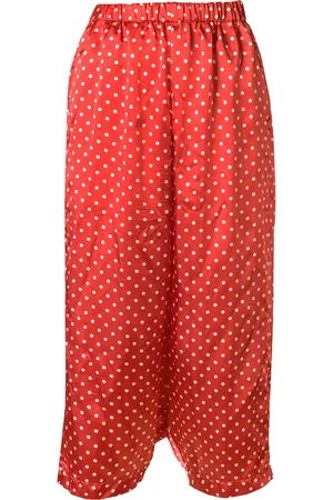 Comme des Garçons Pantalon ample crop à motif de pois