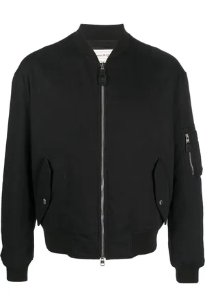 Alexander McQueen Veste bomber zippée à logo brodé