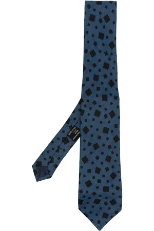 VERSACE Cravate en lin à imprimé géométrique (années 1970)