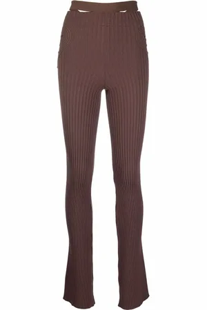 ANDREADAMO Pantalon évasé en maille nervurée