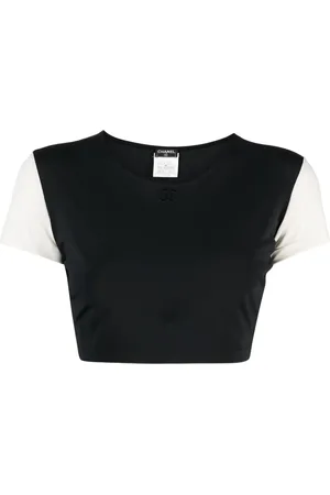 CHANEL T-shirt crop à logo CC (1996)