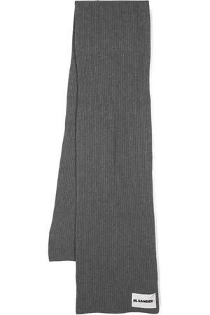 Jil Sander écharpe en maille nervurée à patch logo