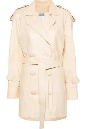 The Attico Manteau en cuir à boutonnière croisée