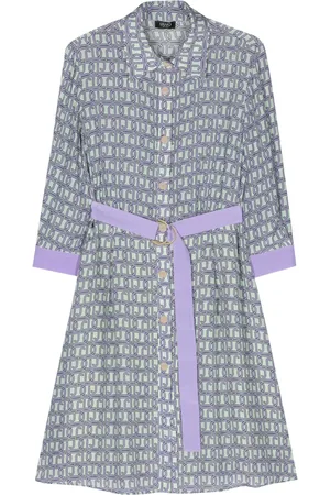 Liu Jo Robe mi-longue en soie à logo imprimé