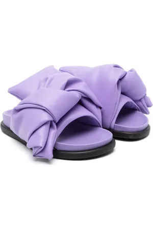 Nº21 Claquettes en cuir à détail de nœud