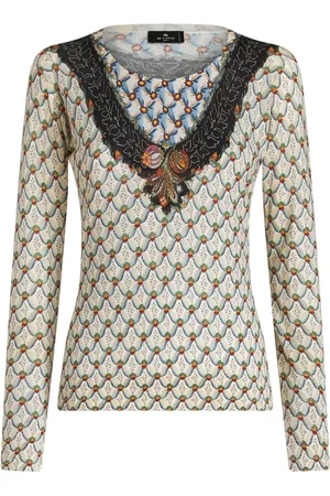 Etro Haut en maille à fleurs