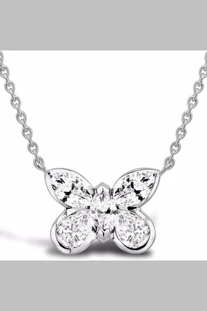 Pragnell Collier Butterfly en or blanc 18ct à pendentif serti de diamants