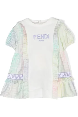 Fendi Robe en coton à volants