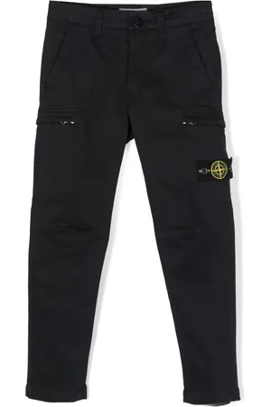 Stone Island Pantalon en coton à patch logo