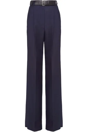 Prada Pantalon plissé à taille haute