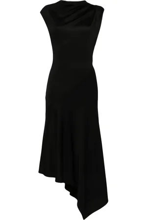 Alexander McQueen Robe mi-longue drapée à design asymétrique