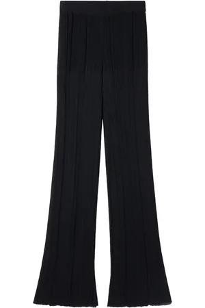 Stella McCartney Pantalon droit à effet plissé