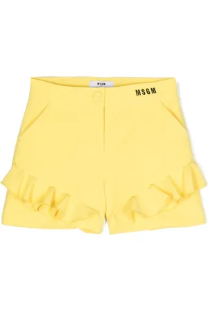 Msgm Short volanté à logo brodé