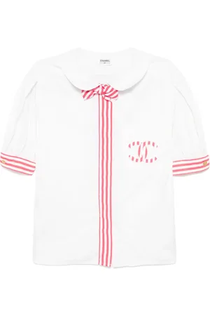 CHANEL Chemise rayée à manches courtes (années 1990-2000)