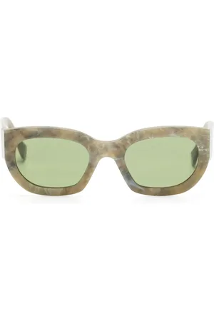 Retrosuperfuture Lunettes de soleil rectangulaires à logo embossé