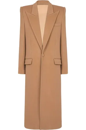 Balmain Manteau long à coupe droite