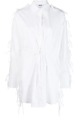 Msgm Robe-chemise à détail de nœud