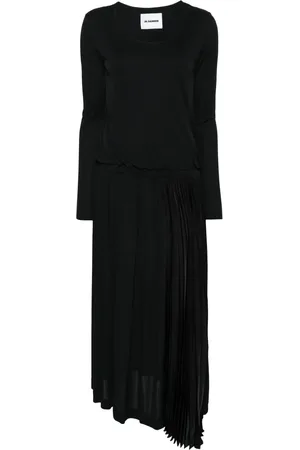 Jil Sander Robe mi-longue à design plissé