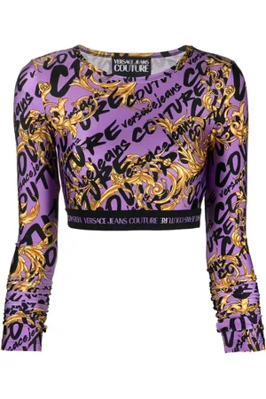 VERSACE Haut crop à imprimé Garland