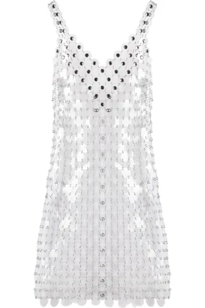 Paco rabanne Robe courte à design transparent