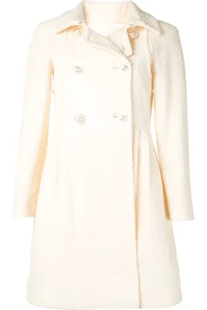 CHANEL Manteau en tweed à boutonnière croisée
