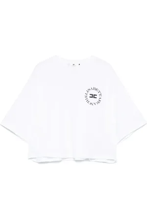 Elisabetta Franchi T-shirt crop à logo imprimé