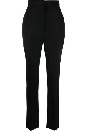 Alexander McQueen Pantalon de tailleur en laine à taille haute
