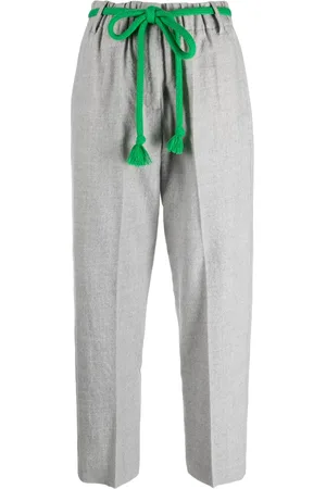 ALYSI Pantalon droit à taille ceinturée
