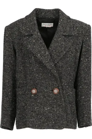Saint Laurent Veste en laine à effer marbré (1980)