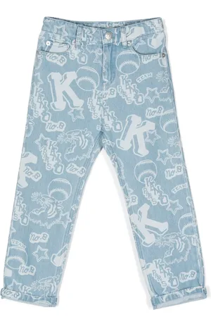 Kenzo Jean droit à imprimé graphique