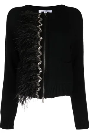 DICE KAYEK Cardigan zippé à ornements en cristal