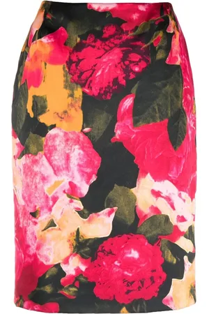 VERSACE Jupe crayon à roses imprimées (années 2000)